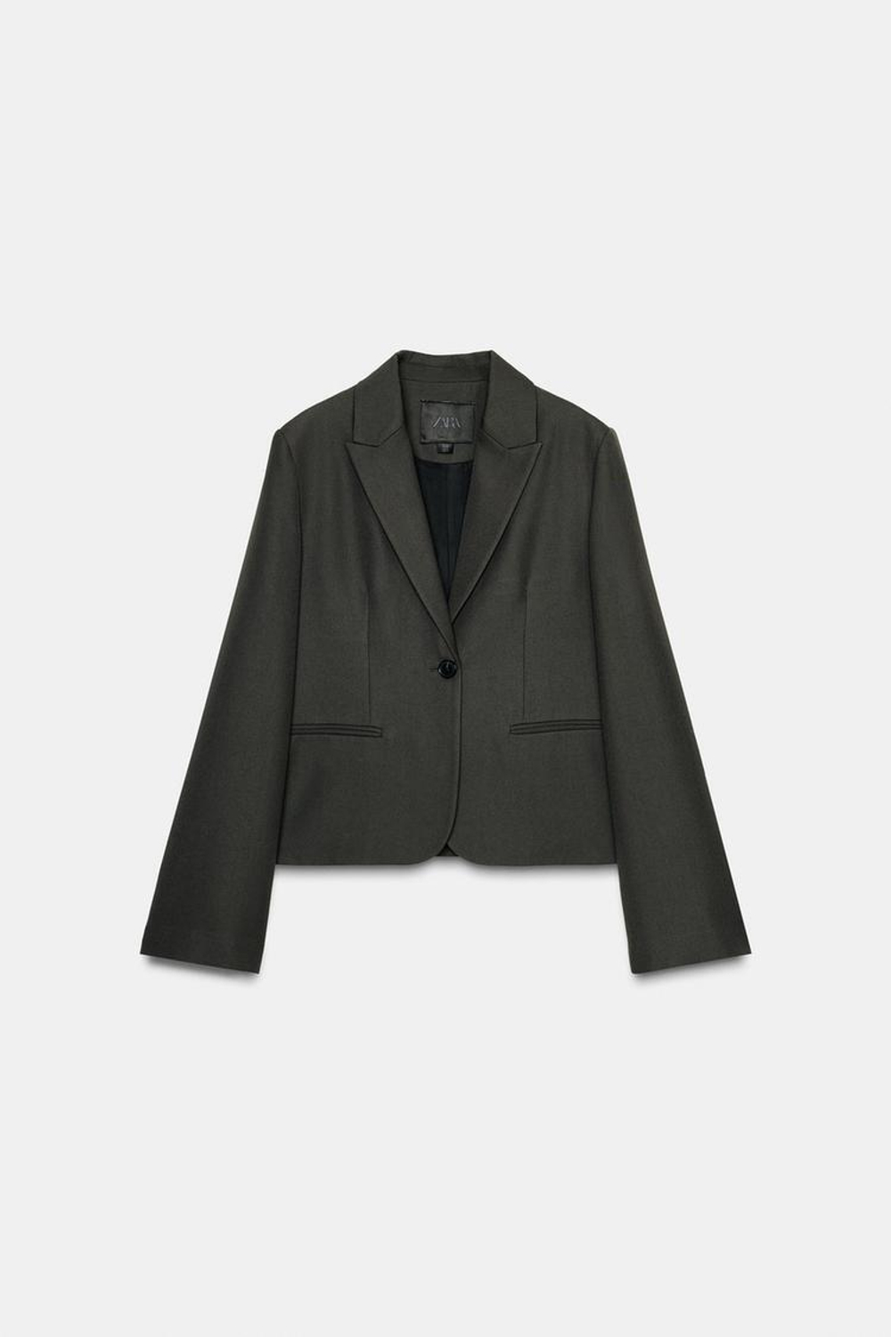 ZARA БЛЕЙЗЕР ПРЯМОГО КРОЯ — ZW COLLECTION, ХАКИ