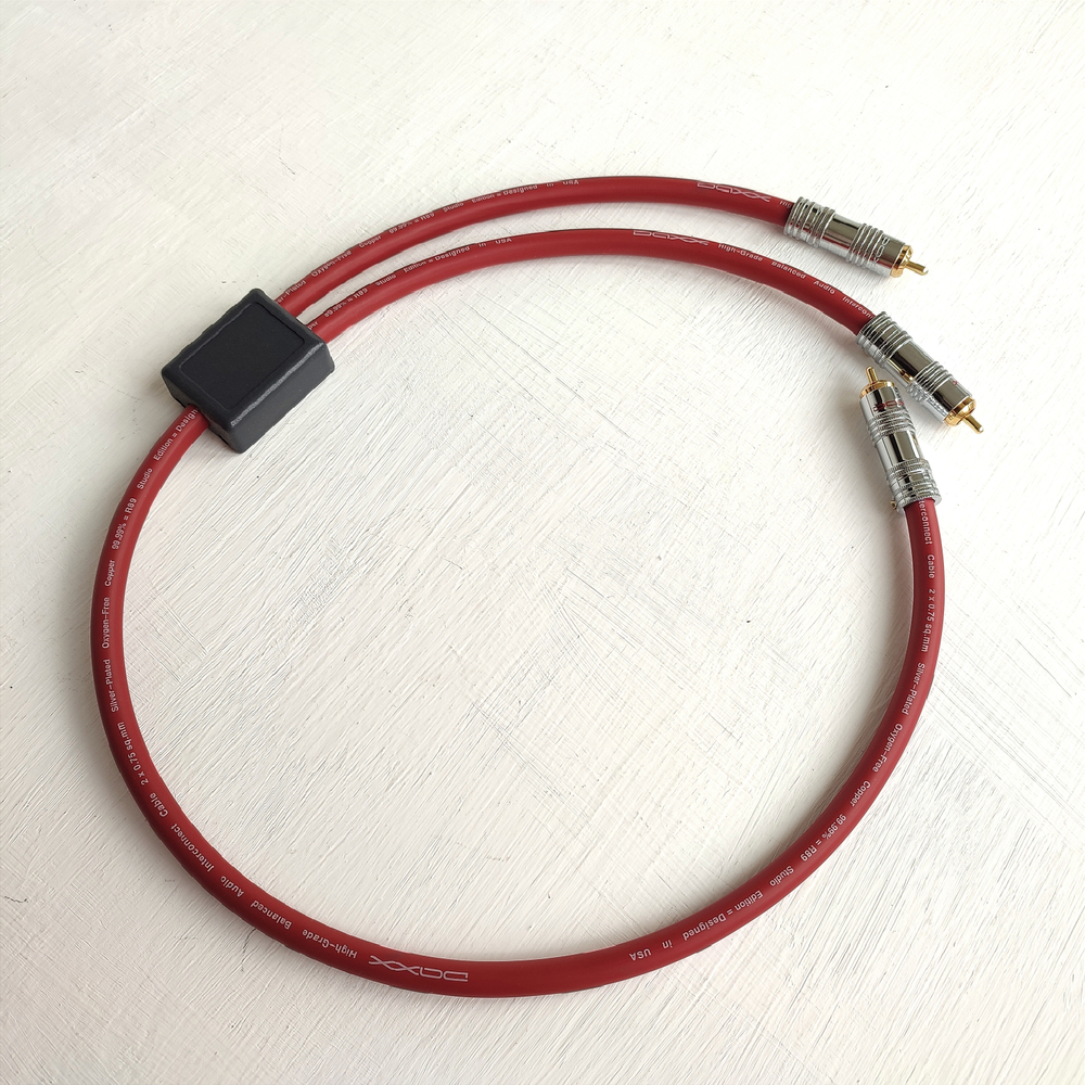 DAXX Y89 Аудио кабель-разветвитель 2RCA-1RCA с посеребренными жилами 2x0.75mm2 уровня High Grade, D=9mm