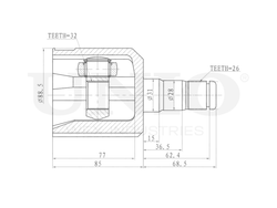 ШРУС внутренний UNIO CVJ-30004