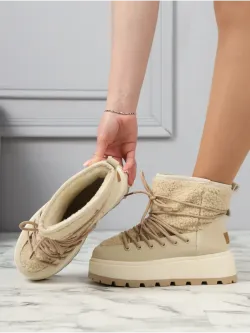 Зимние угги натуральный мех на платформе