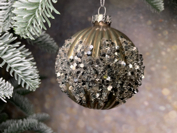 Набор шаров 12шт 8см House of Seasons серый с блестками 2 вида в ассортименте