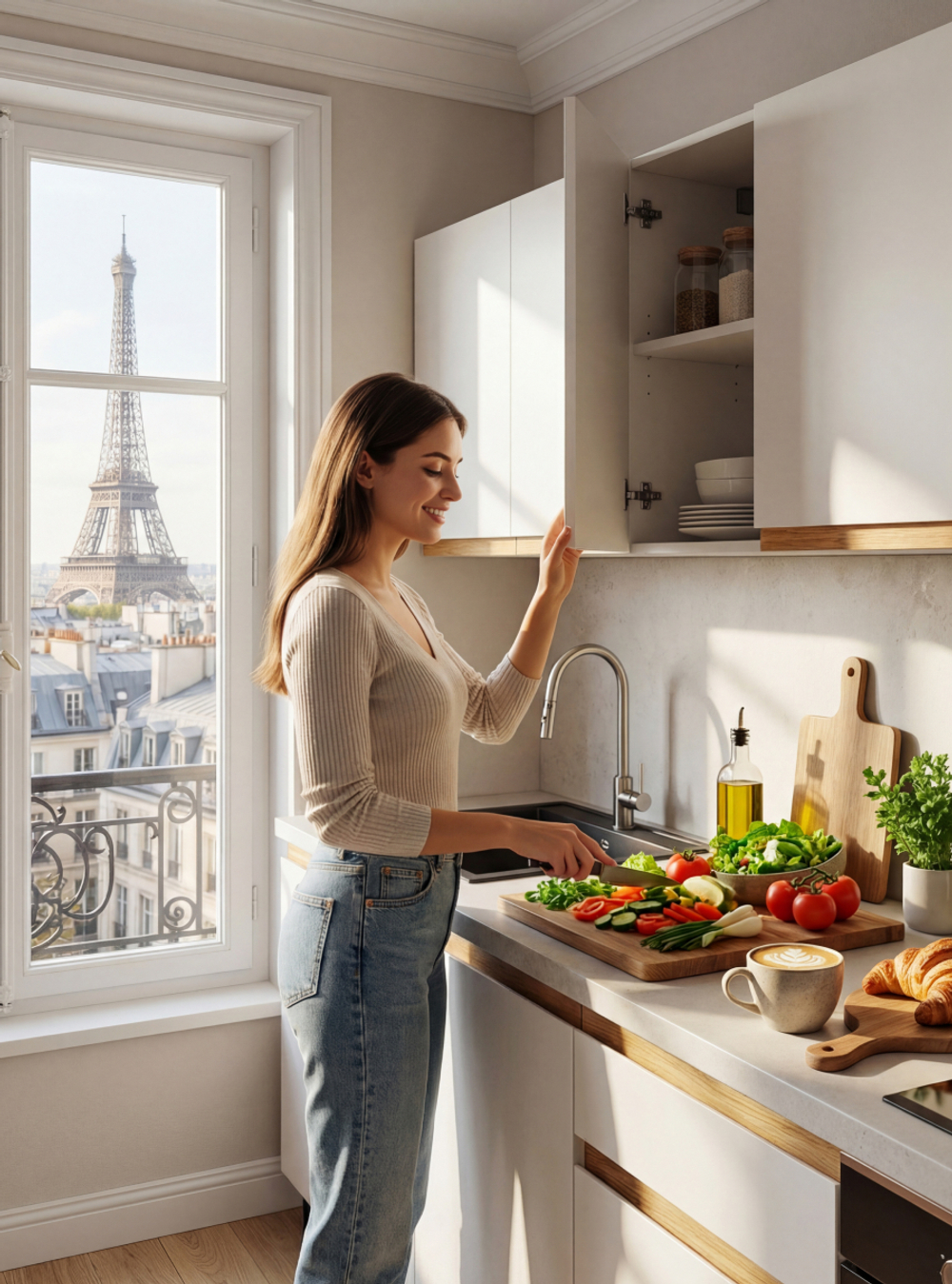 Шкаф навесной, 80х32х75, Валенсия, кухонный модуль, для посуды, кухонный гарнитур, в ванну и кухню, белый, Dipriz