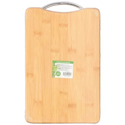 Доска разделочная бамбук, 28х18х1.8 см, с ручкой, прямоуг, H-1080S