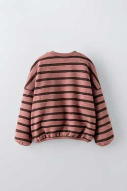 ZARA ТОЛСТОВКА В ПОЛОСКУ, РОЗОВАТЫЙ