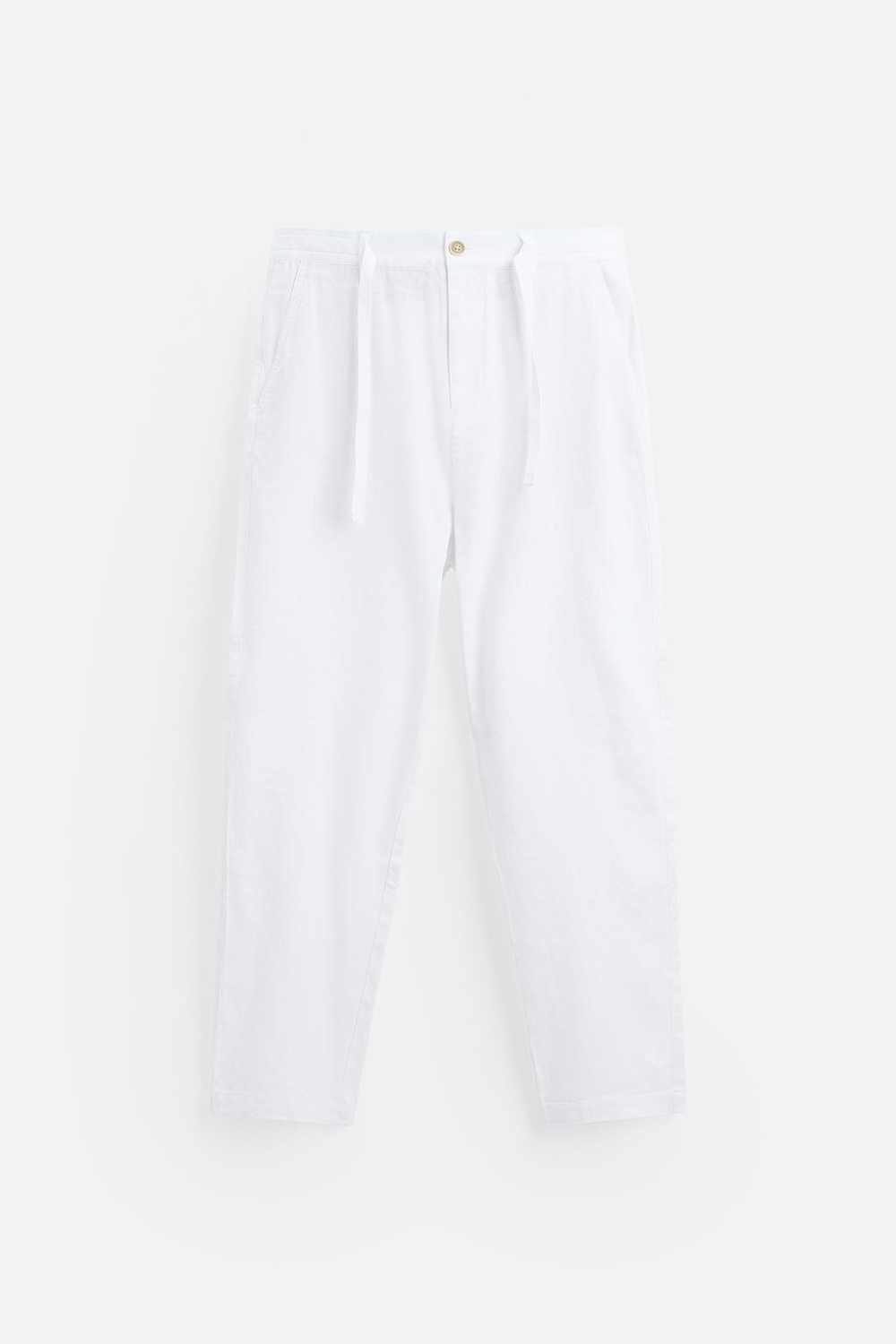 Брюки relaxed fit из хлопка и льна