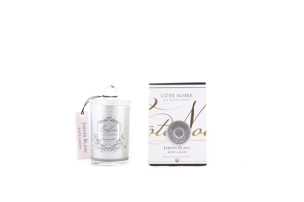 Свеча 75г в серебряном стаканчике Cote Noire Jardin Blanc