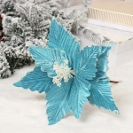 Украшение новогоднее «Пуансеттия - Сказка» 25 см, Голубой