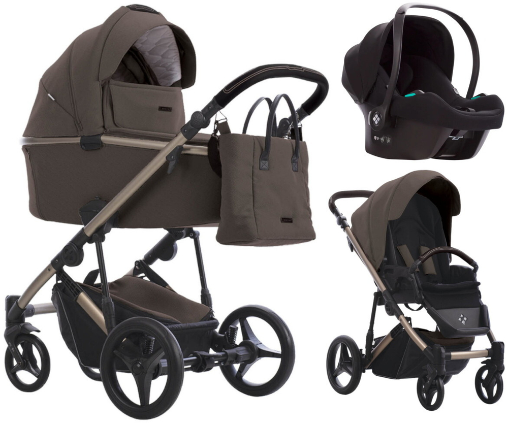 Детская коляска Bebetto Loren Sand 3 в 1 с автокреслом Avionaut Cosmo 03 т.бежевый