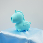 Голубой вибромассажер Unihorn Mount’n Peak с подвижным язычком (Цвет: голубой)