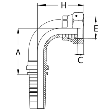 Фитинг DN 16 DK (Г) 27x1.5 (90) накидная гайка POWERMASTER
