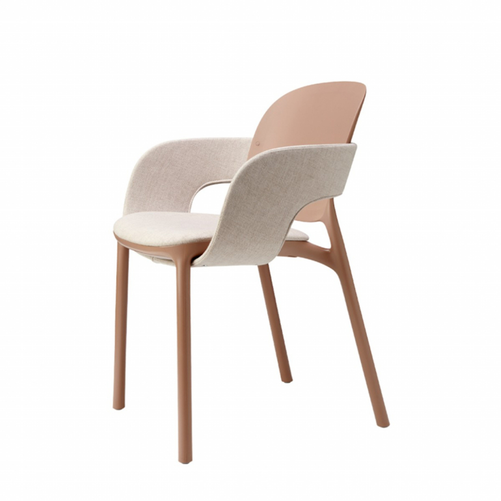 Кресло пластиковое с обивкой Scab Design Hug, карамельный