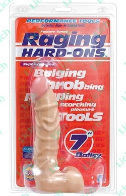 Телесный фаллос с мошонкой RAGING HARD-ONS
