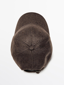 Massimo Dutti Кепка из рельефного фетра, коричневый