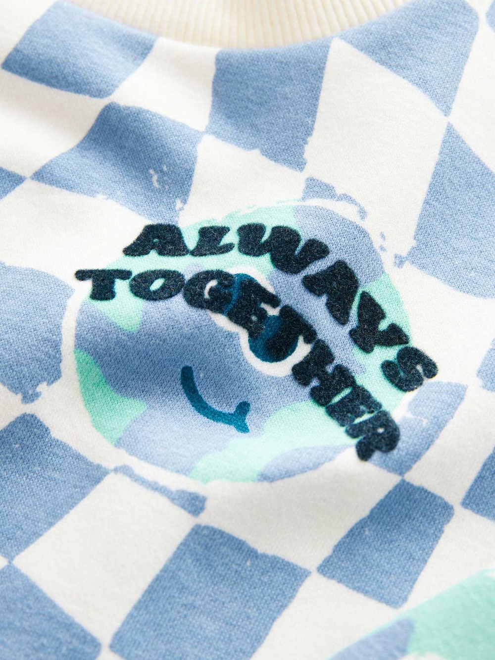 Толстовка для мальчика Next E60-821, Молочный, Голубой