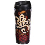 Термокружка пластик, 0.38 л, Daniks, Кофе напитки, YYCF001-23