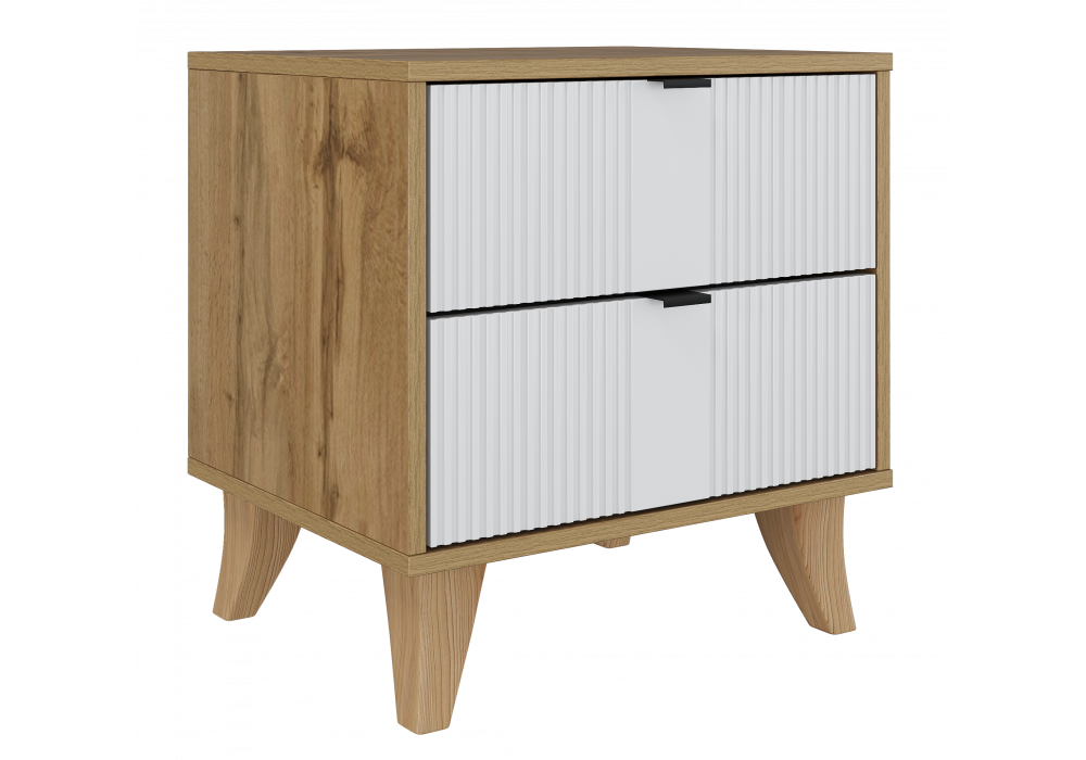 Тумба прикроватная Woodville Лорена дуб вотан, белый