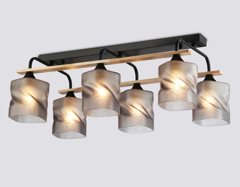 TR3033250/6 BK/WD черный/дерево E27/6 max 60W 580*340*245
