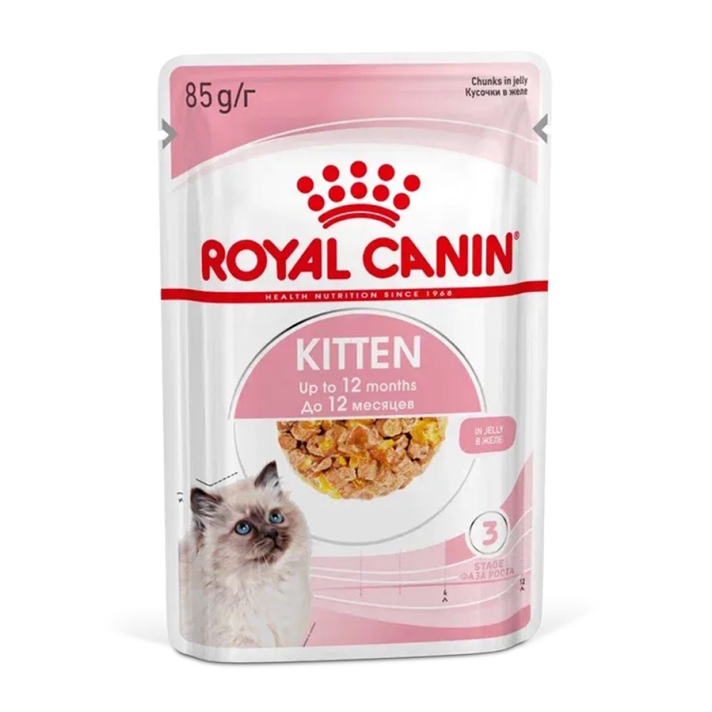 Пауч Royal Canin Kitten Jelly для котят в период второй фазы роста в возрасте до 12 месяцев, кусочки в желе Пауч Royal Canin Kitten Jelly для котят в период второй фазы роста в возрасте до 12 месяцев, кусочки в желе