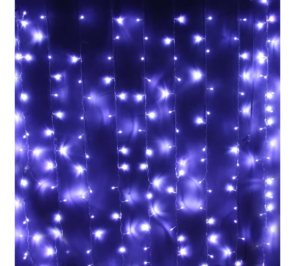 Гирлянда для улицы ЗАНАВЕС ш2* в1,5 м 320 ламп LED 8 реж. белый (Серпантин)