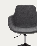 Рабочее кресло Tissiana темно-серого цвета, алюминиевые ножки с черной матовой отделкой