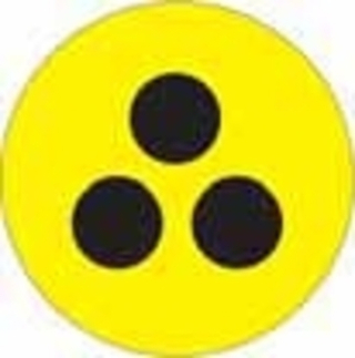 Наклейка Глухой"  d-16см (желтый фон, черный цвет) 05071