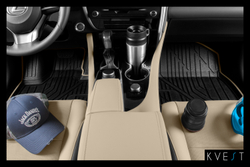 Коврики Premium, KVEST 3D в салон для TOYOTA LC 200, 2015- , 5 шт. (полиуретан, чёрные ковры с чёрным кантом) Kvest.KVESTTYT00001K