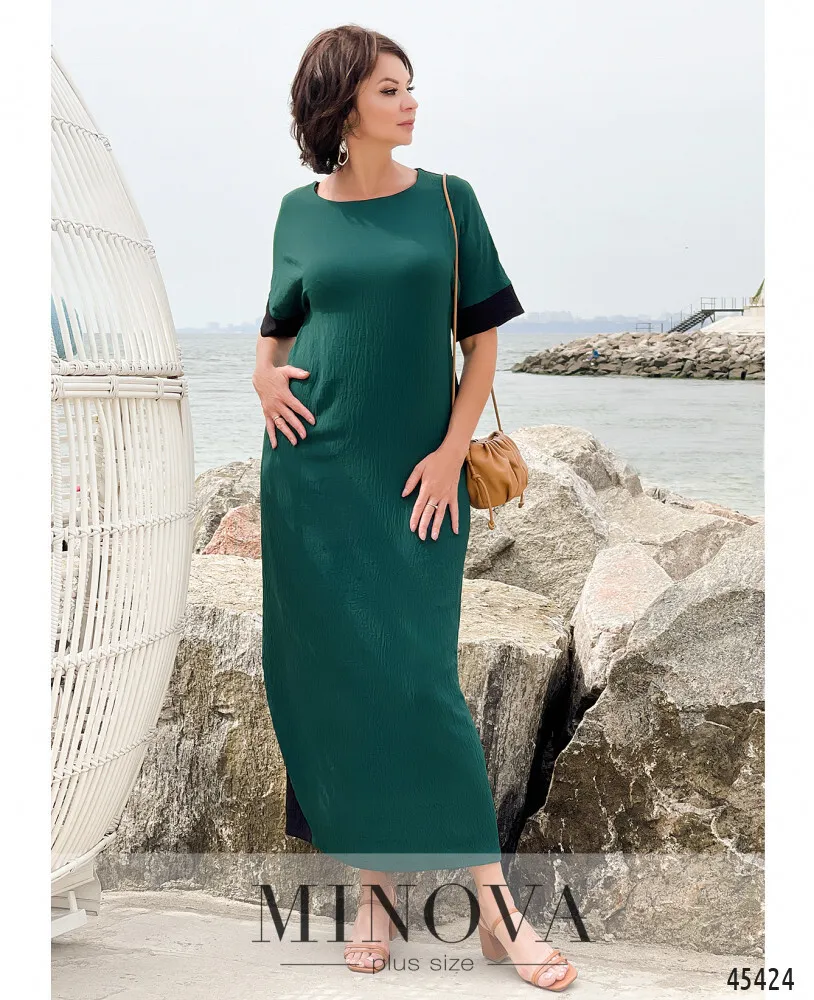 Платье 2280-бирюза-черный Minova