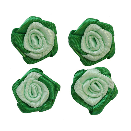 JY100189 Цветы пришивные, 1,5см, цв.зелен/св.зелен.
