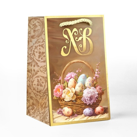 Пакет подарочный под кулич «Пасха», яйца, 10 × 16 × 10 см 10643423