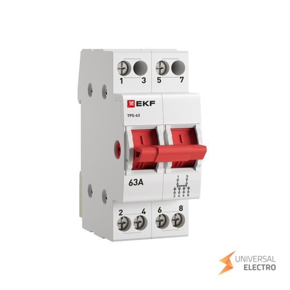 Трехпозиционный переключатель ТПС-63 2P 63А PROXIMA EKF