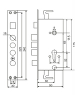 Замок для кит.дверей A14-4C Basara