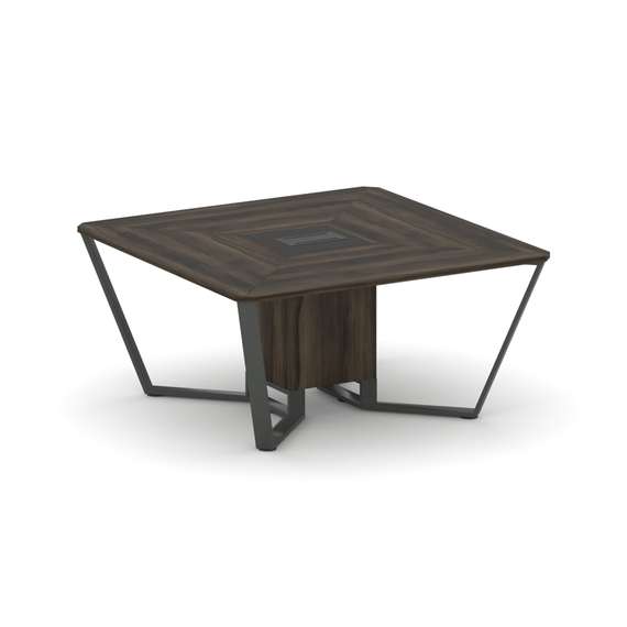 Steel Meet Стол переговорный квадратный KMK-PR.B.SP-08 Дуб Мали/Графит Глянец/Металл Антрацит 1600*1