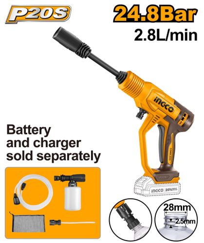 Аккумуляторная мойка 20В без АКБ и ЗУ SUPER INGCO CPWLI2036