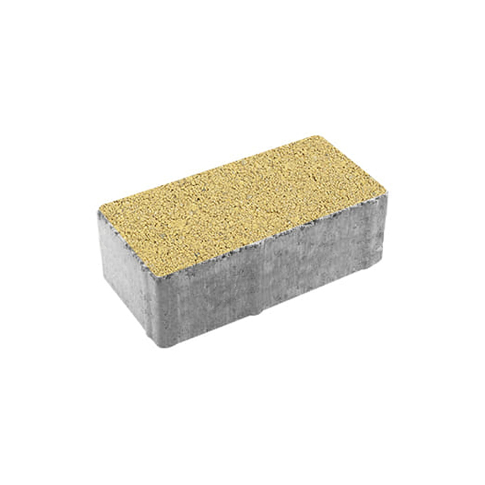 Тротуарная плитка ПРЯМОУГОЛЬНИК 200x100 мм - Гранит Желтый