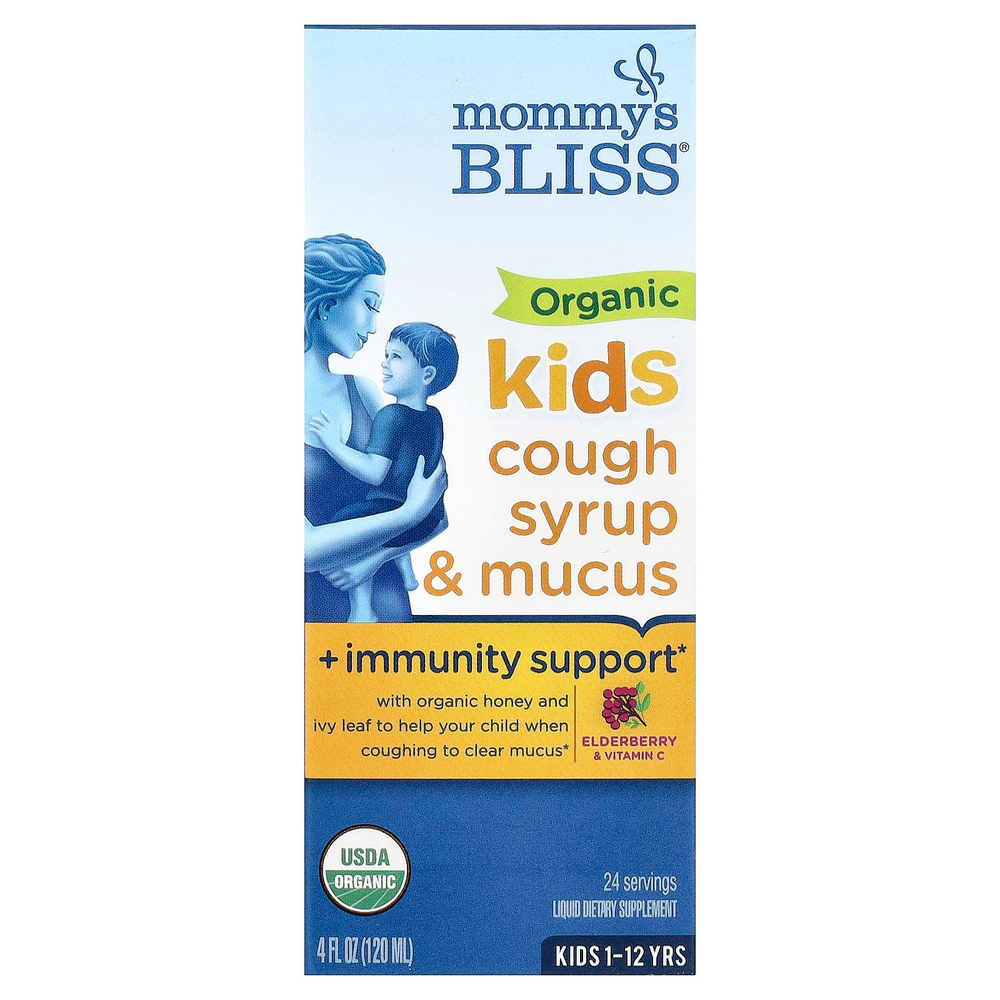 Mommy's Bliss, органический сироп от кашля для детей, укрепление иммунитета, для детей от 1 до 12 лет, 120 мл (4 жидк. унции)