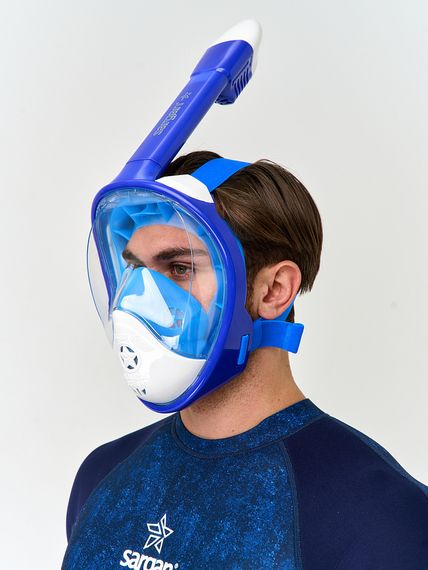 Маска полнолицевая Sargan Планета океан 2.0 синий/белый