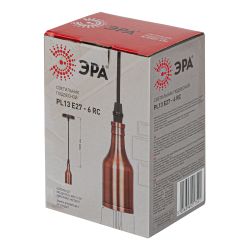 PL13 E27 - 6 RC Подсветка ЭРА Накладной, цоколь Е27, провод 1 м, цвет медь | Подвесные светильники