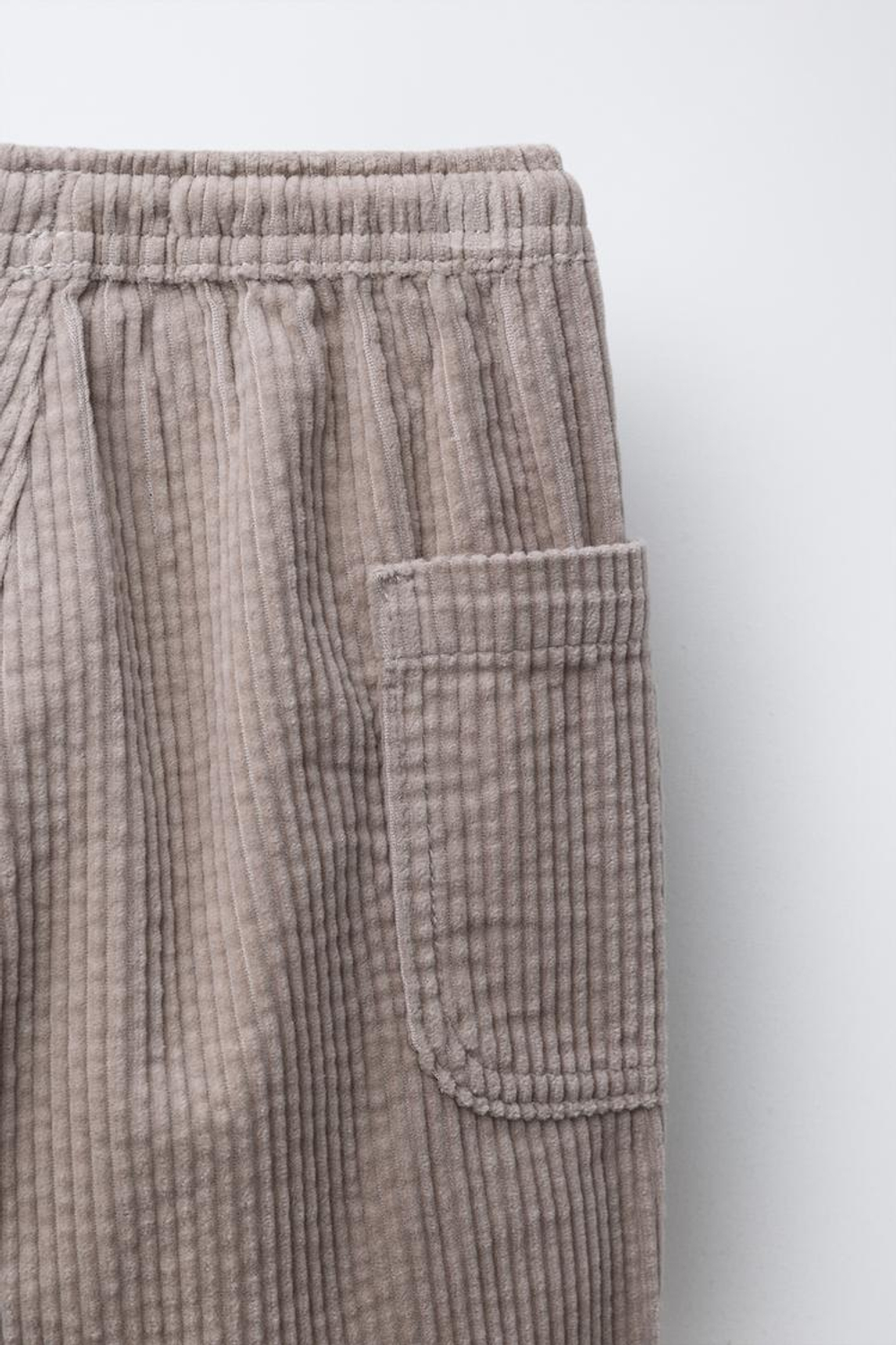 ZARA ВЕЛЬВЕТОВЫЕ БРЮКИ С КАРМАНАМИ, СЕРО-КОРИЧНЕВЫЙ