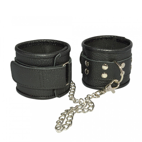 Черные кожаные оковы на липучках Sitabella BDSM Accessories 3073-1