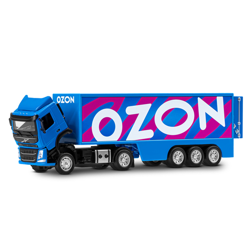 Модель 1:50 Volvo OZON, цвет синий, откидывается кабина, свет, звук