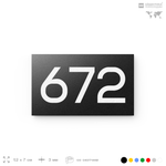 Номер на дверь 672, табличка на дверь для офиса, квартиры, кабинета, аудитории, склада, черная 120х70 мм, Айдентика Технолоджи