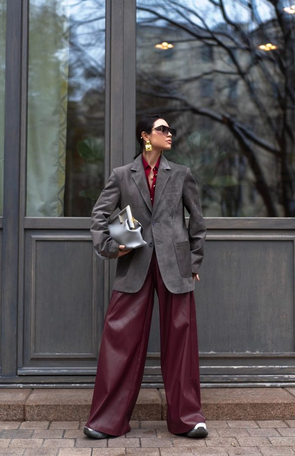 Пиджак кожаный замшевый серый