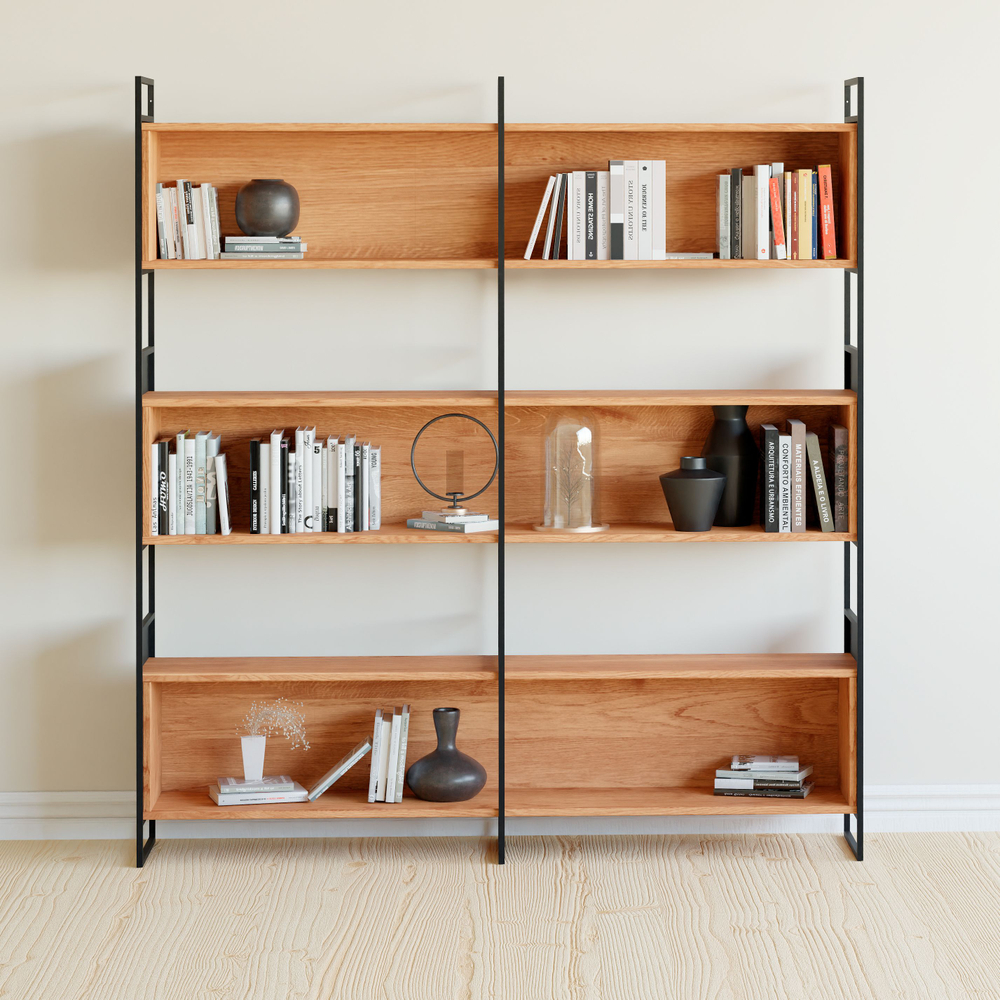 Стеллаж, 180х35х195, Бьерн, напольный, для книг, деревянный, в ванную и прихожую, для кухни, дуб, La Redoute