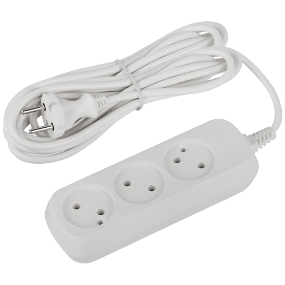 Удлинитель электрический ЭРА UDL-10-350 Greenline 3 розетки без заземления 5м ПВС 2x0.75мм2