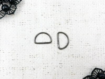 Полукольцо металлическое, ш. 1,5 см, тёмный никель