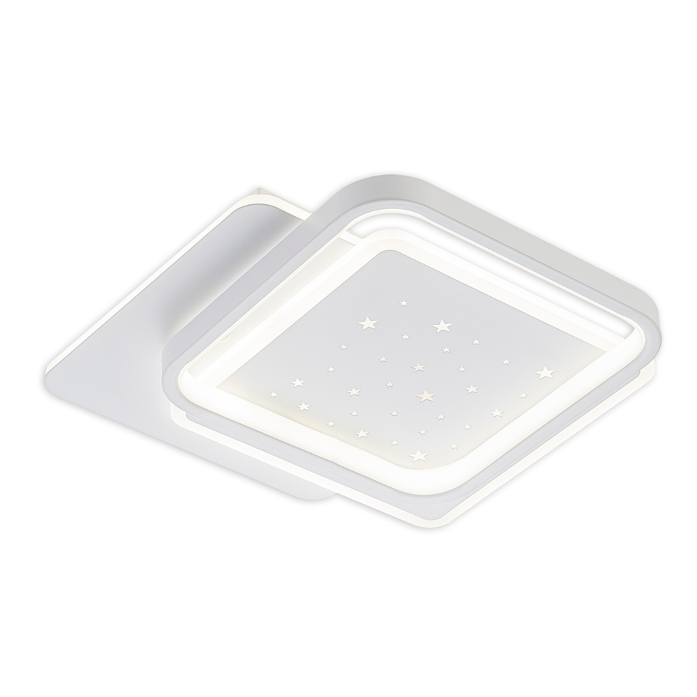 Потолочный светодиодный светильник 81Вт, 6480лм, 3000-6500K, Ra>80, плавная регулировка мощности, изменение цветовой температуры, пульт, металл/акрил, белый