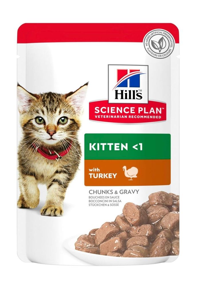 Влажный корм Hill&#39;s Science Plan для котят для здорового роста и развития, с индейкой в соусе 85 г