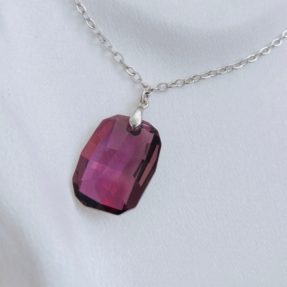 "Брианза" подвеска в серебряном покрытии из коллекции "Crystal Rain" от Jenavi с замком карабин