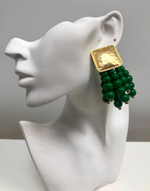 Крупные серьги-пусеты ZARA с деревянными бусинами