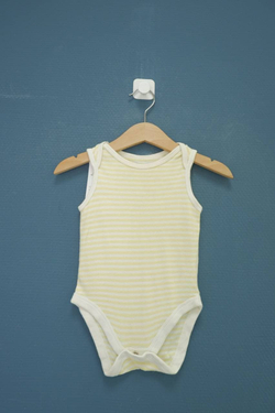 Боди в желто-белую полоску на 0-3 месяца